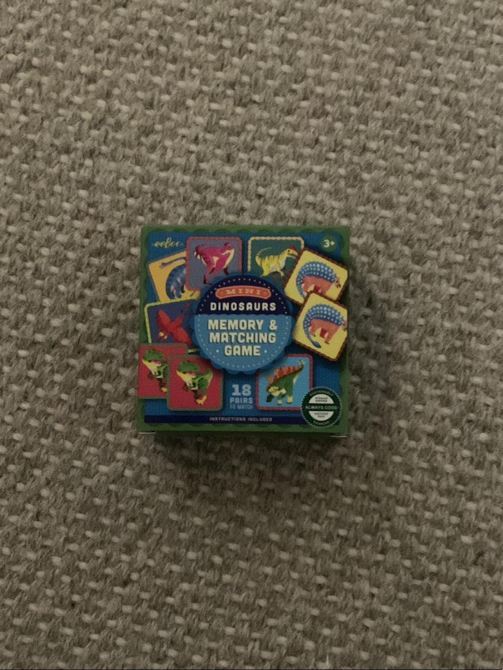 Dinosaurs Memory & Matching Game - Green and Blue